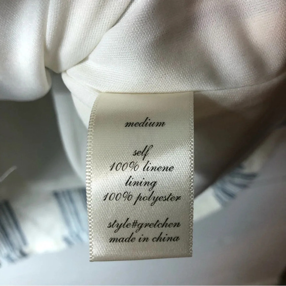 Altar’d State Blue and White 100% Linen Gretchen Dress Size Medium - Picture 5 of 6